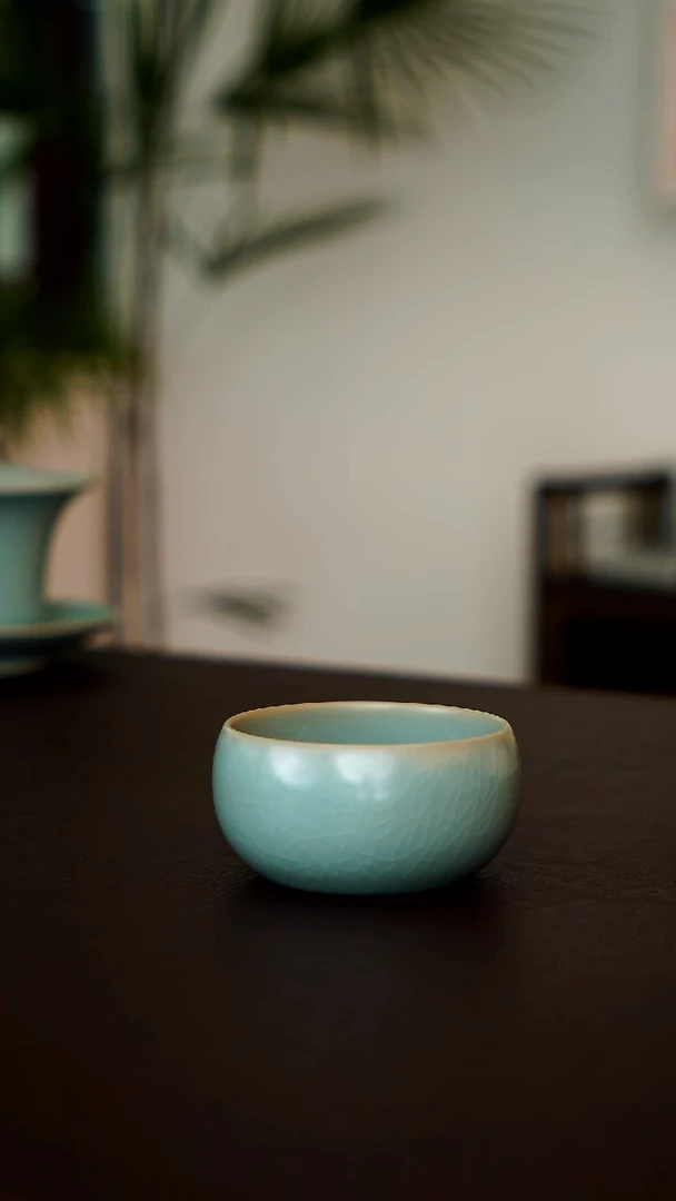 天青釉禅定杯  精品