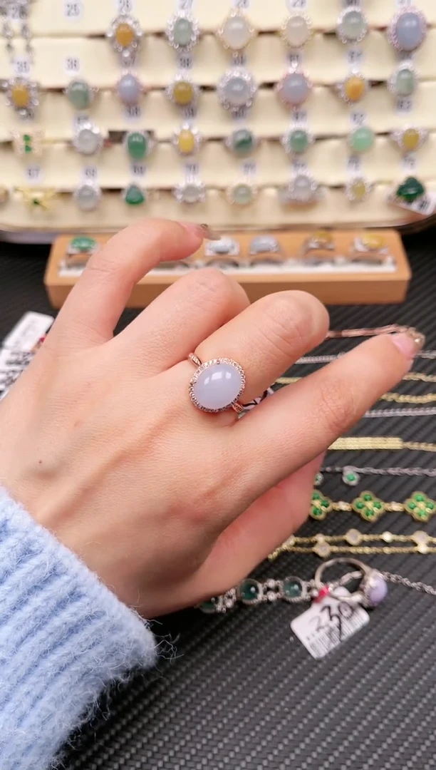 【闪购商品】翡翠戒指银S925镶嵌戒指35