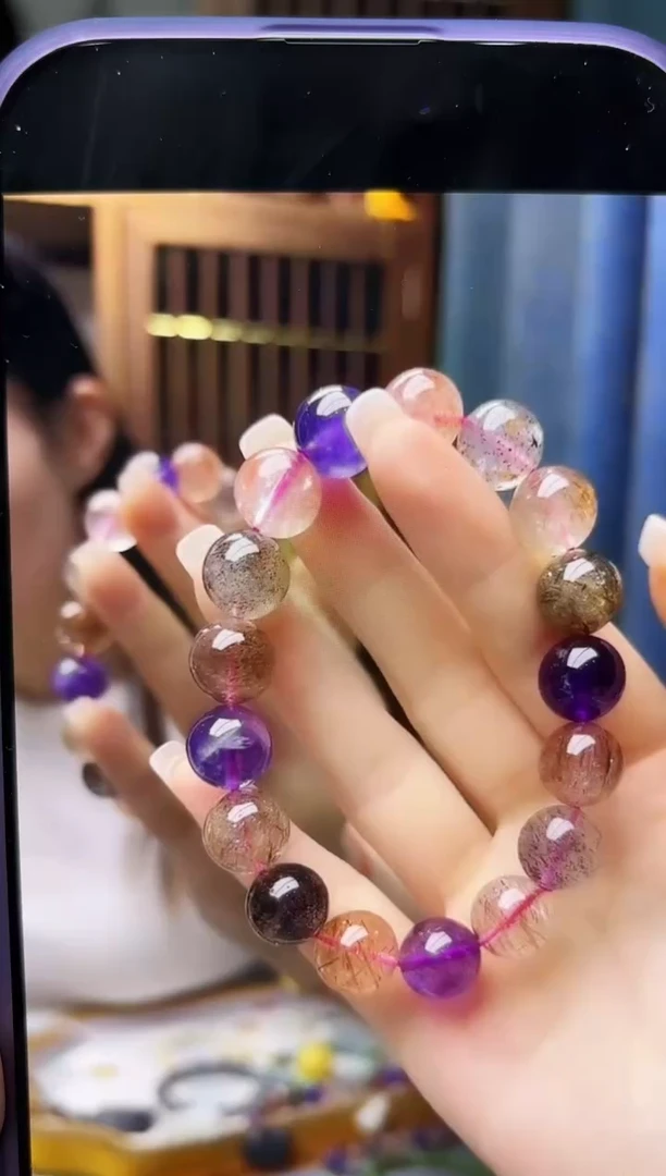 未镶嵌车挂水晶超七水晶手串ZD