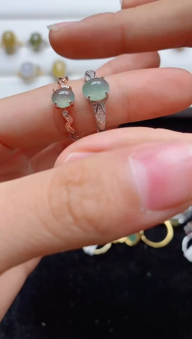 翡翠戒指银S925镶嵌.........