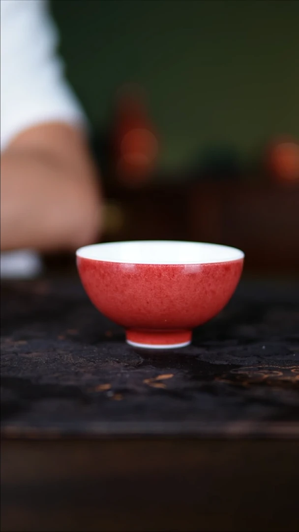 杯子景德镇纯手工陶瓷豇豆红