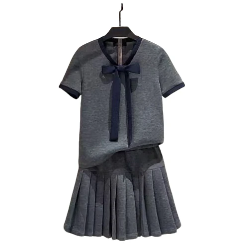 夏季新款高定时尚上衣短袖套装裙两件套连衣裙裤