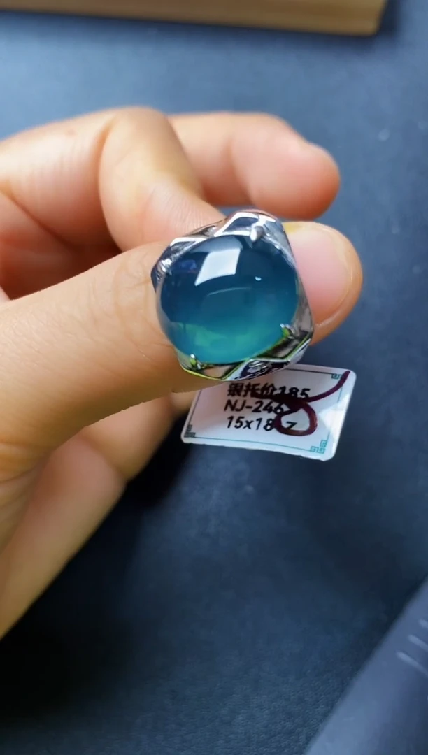 银S925镶嵌戒指翡翠22222