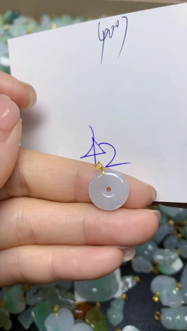 【闪购商品】翡翠挂件18K金镶嵌 天然翡翠A货