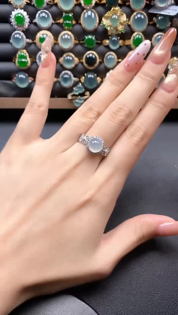 银S925镶嵌戒指翡翠51511