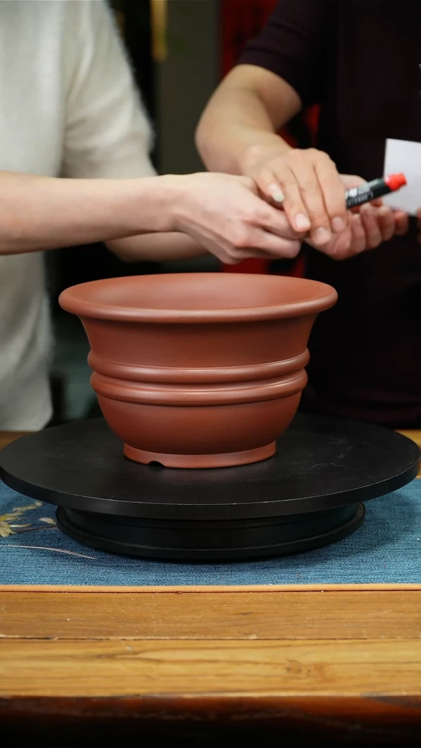 紫砂花盆浩**存李超紫砂兰花盆