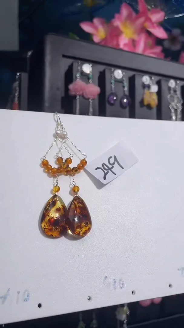 银S925镶嵌耳饰紫晶喜欢拍