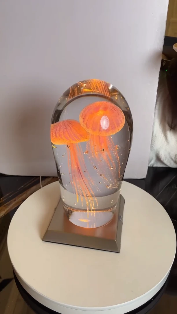摆件AJ1012008双头水母摆件+台灯底座