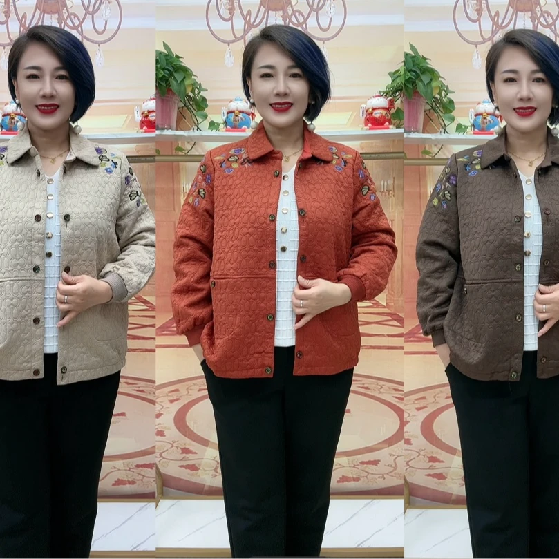 25秋款时尚绣花外套洋气精品上档次中老年女装