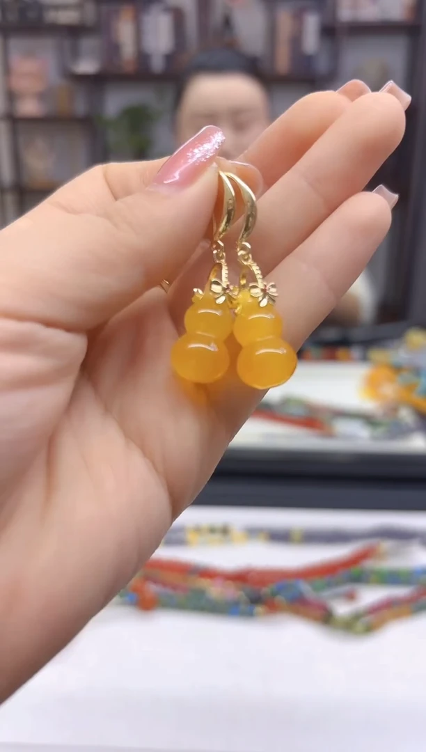 【闪购商品】翡翠耳饰14K金镶嵌耳勾E660