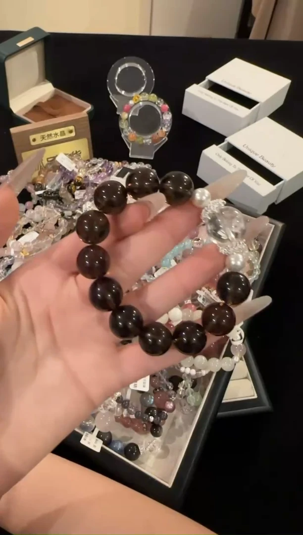 水晶手链合金茶水晶F1087