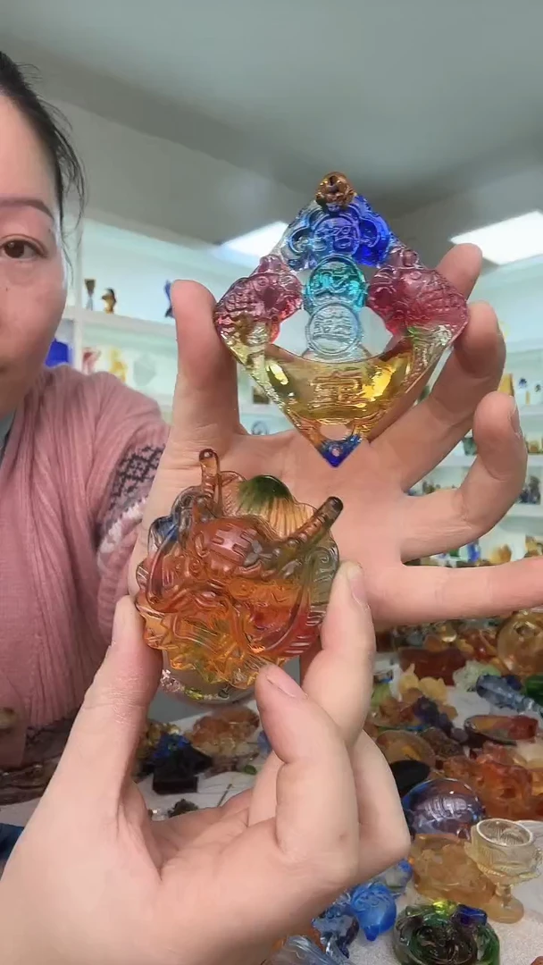 手工艺品琉璃招财进宝+龙王