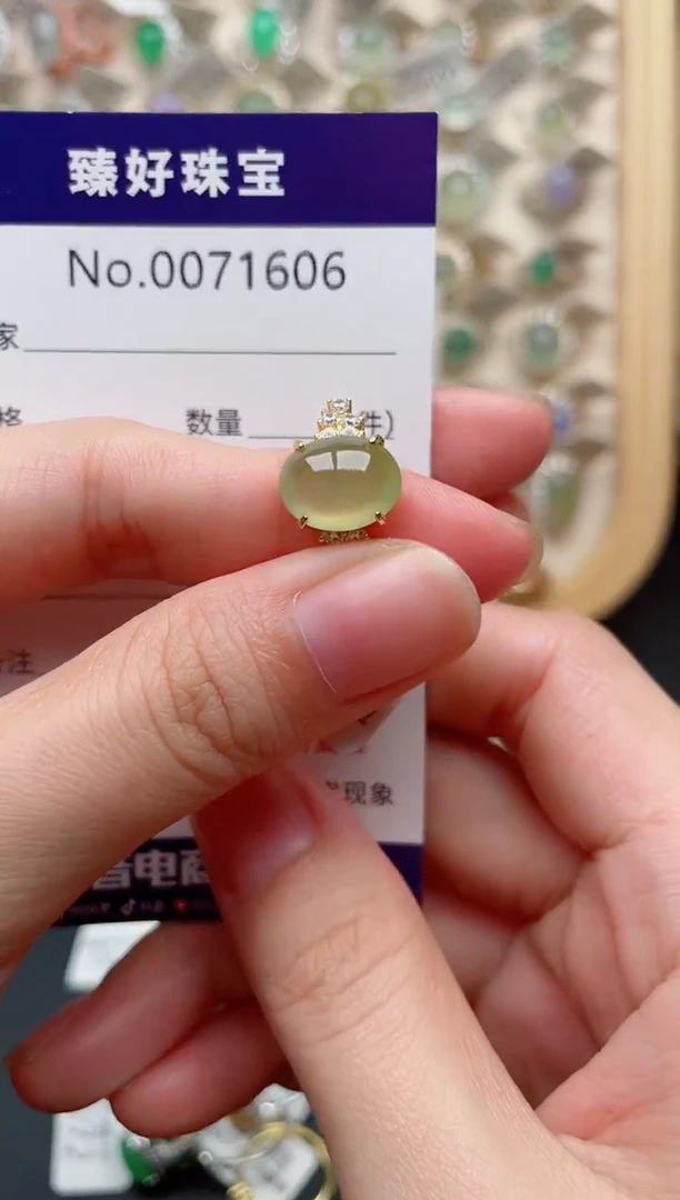 翡翠戒指银S925镶嵌.