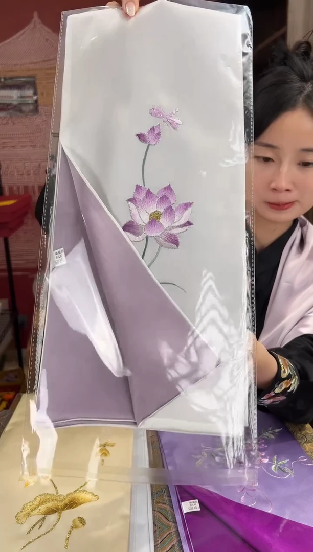 【闪购商品】刺绣 苏绣100桑蚕丝丝巾