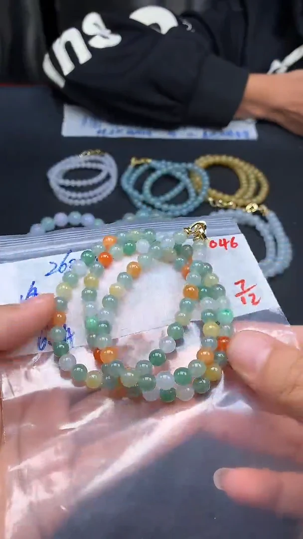 未镶嵌定制翡翠046毛货需精细抛光多样发一件珠串