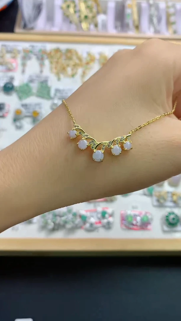 翡翠银S925镶嵌颈饰 翡翠 银S925镶嵌 111