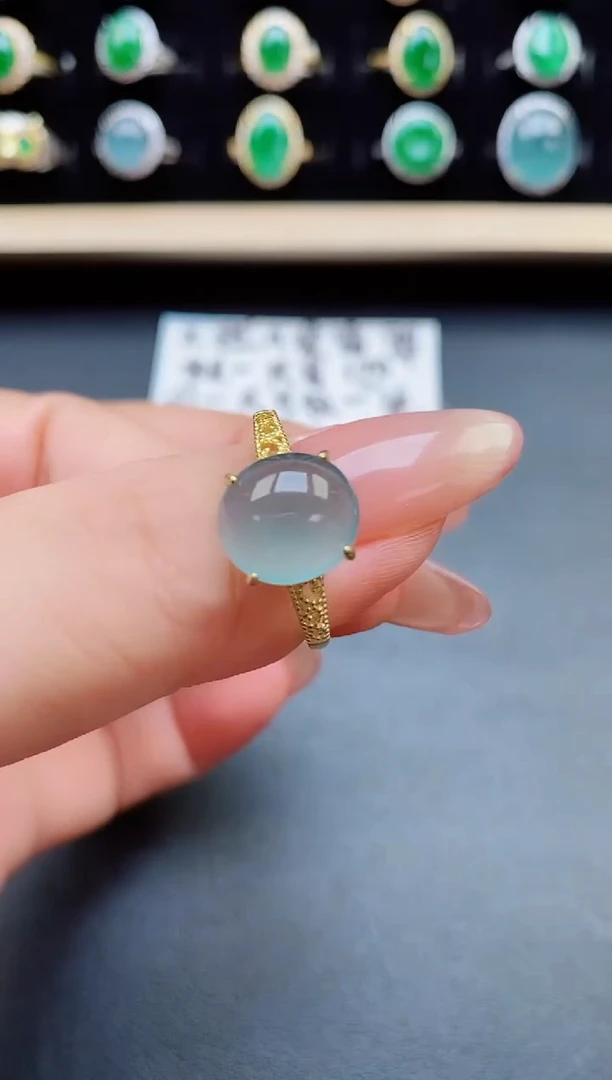 翡翠戒指银S925镶嵌321312