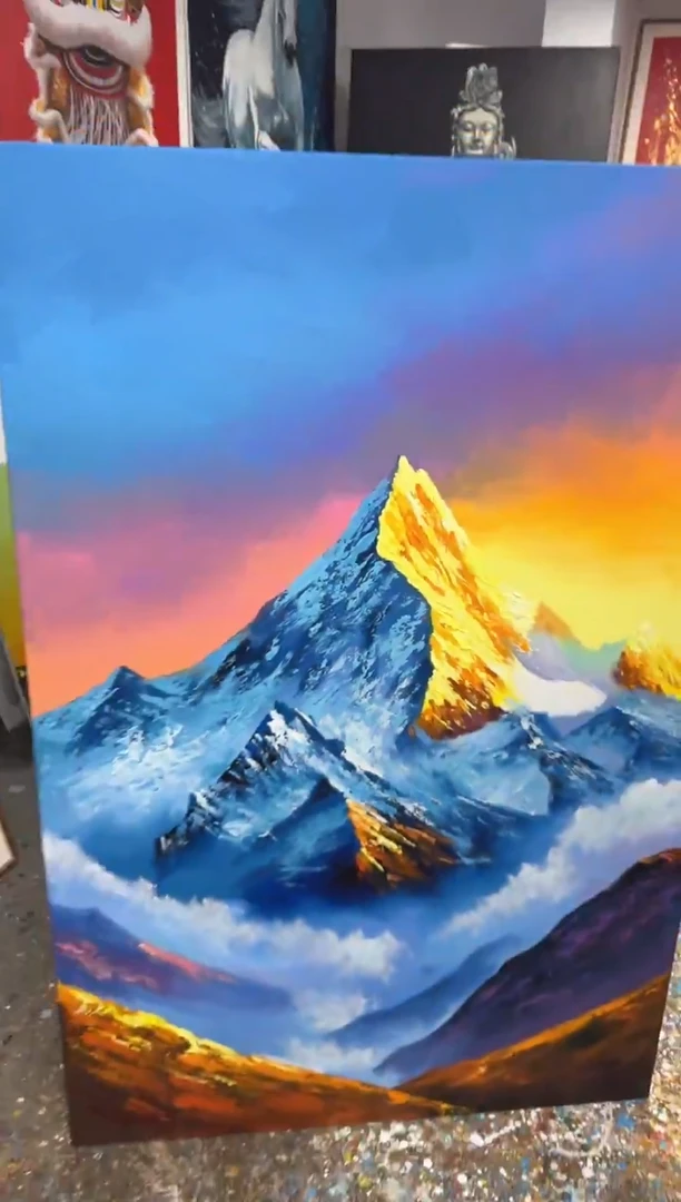 丙烯画贩****?大树老师金山加框