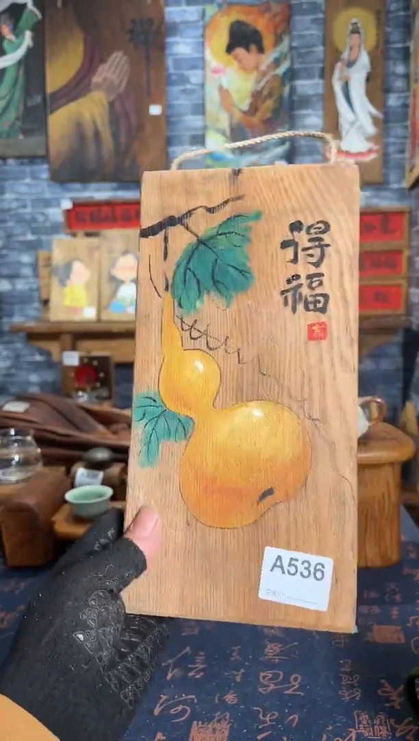 风化老门板丙烯画