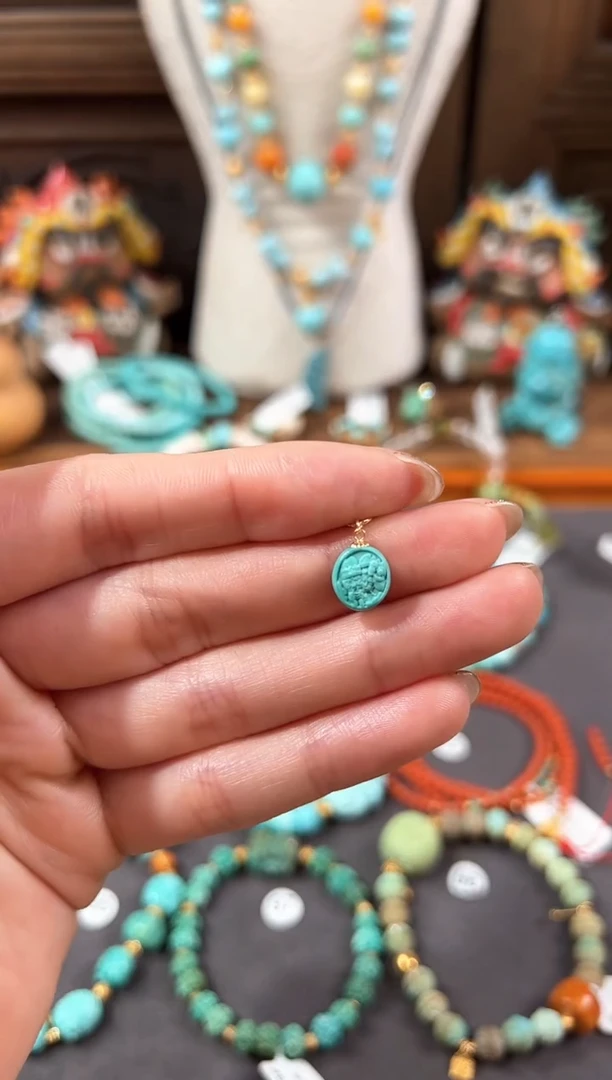 【闪购商品】绿松石提溜18K金镶嵌绿松石提溜