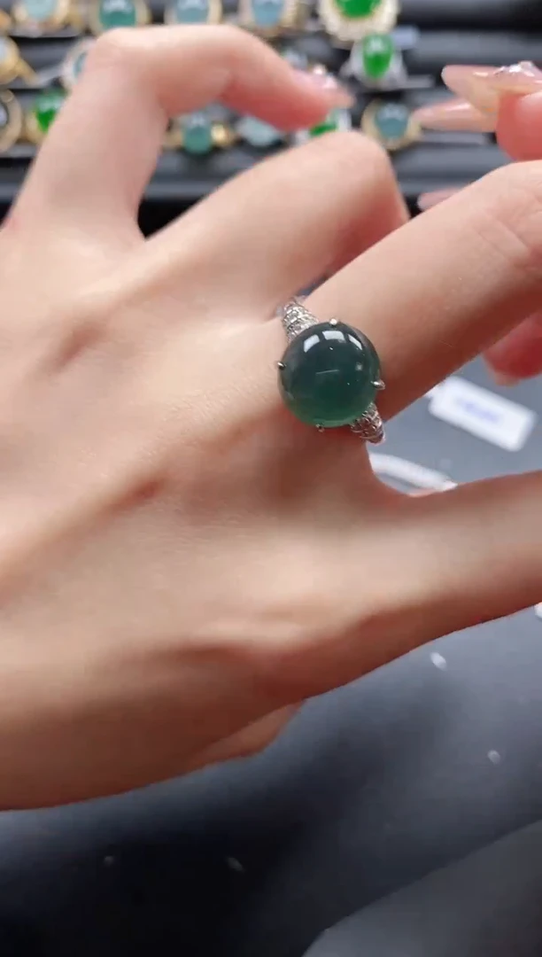 【闪购商品】翡翠戒指银S925镶嵌11111
