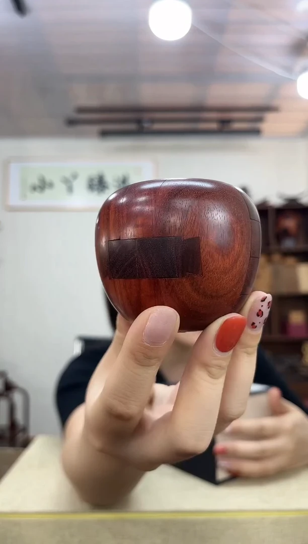 乌木类端景台726血檀鲁班苹果摆件木木木