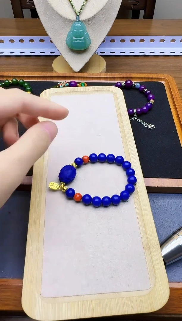 14K金镶嵌青金石手链S67