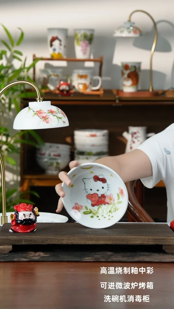 景德镇手绘釉中彩（食品级）小胖碗