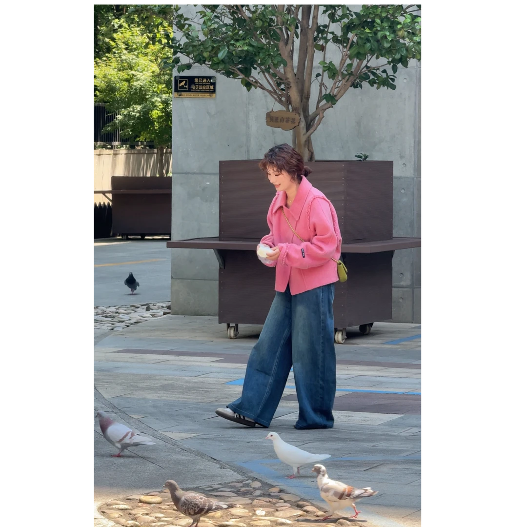 【姜颂熹】2025新款气质百搭甜美可爱温婉风双面呢外套25020