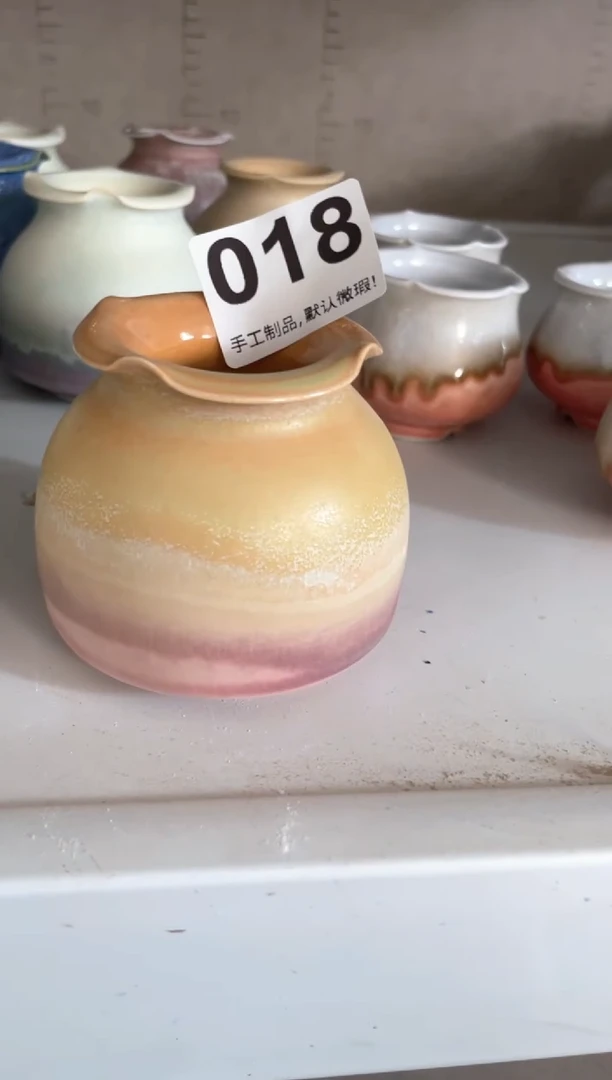 瓷片018微瑕小芳手工花盆编号