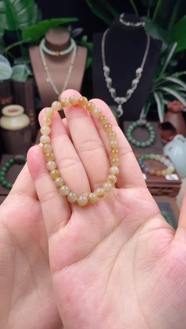 【闪购商品】和田玉（糖玉）手链未镶嵌精品4m新疆且末糖玉手串