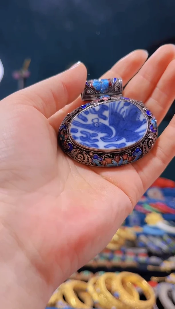 【闪购商品】非遗绝技 花丝镶嵌瓷片吊坠