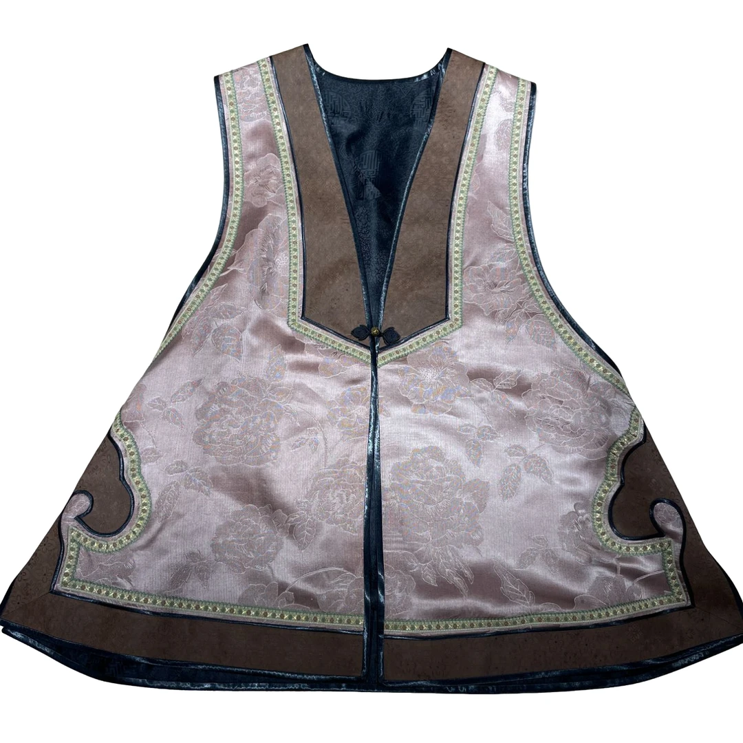 莨衣阁【清音】香云纱重锻手工马甲  中国风复古