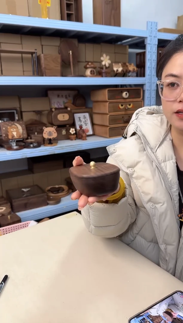 木北美黑胡桃元宝牙线收纳盒