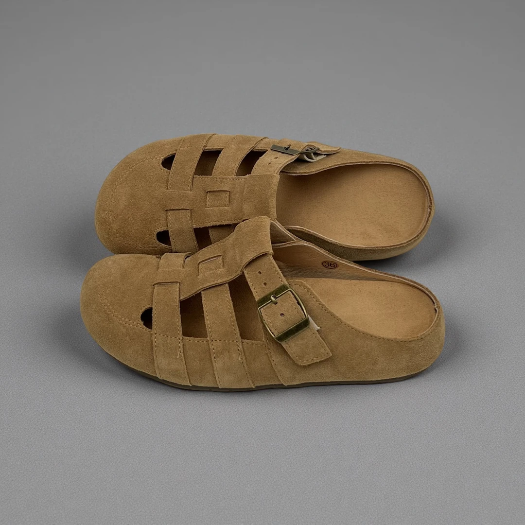 （增高3cm）凉鞋明星同款包头拖鞋休闲平底女鞋防滑勃肯鞋776-6A