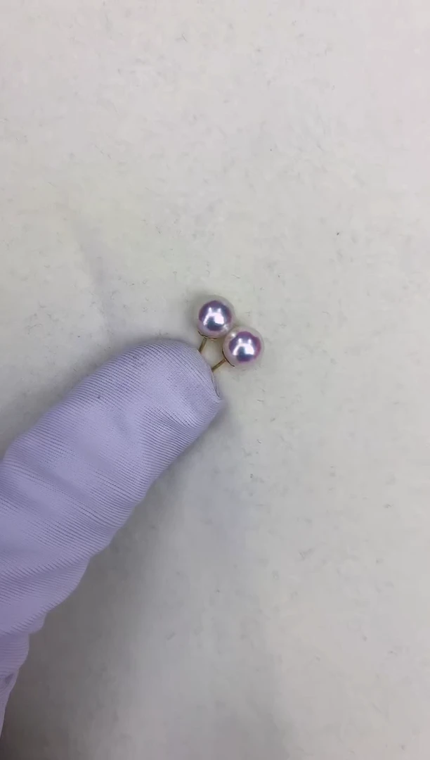 18K金镶嵌DA海水珍珠 GD003 6-7 素钉