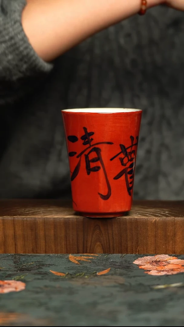 杯釉下彩手工手绘同款陶器