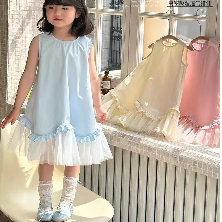CMM  2025夏季儿童女童夏季韩版洋气时髦甜美无袖连衣裙  HS62013
