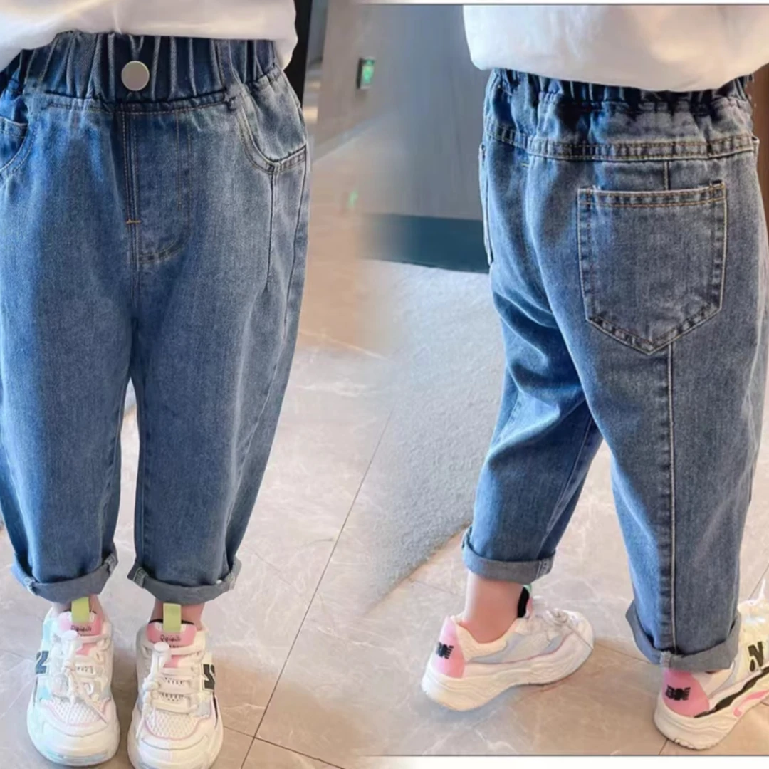 29005女童牛仔裤春秋新款宽松时髦韩版子女宝洋气新款长裤潮