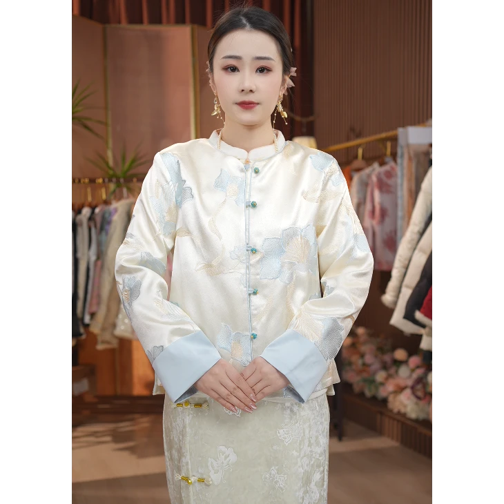 《 鸢渡-外套》新中式刺绣国风休闲百搭高定显瘦清爽外套