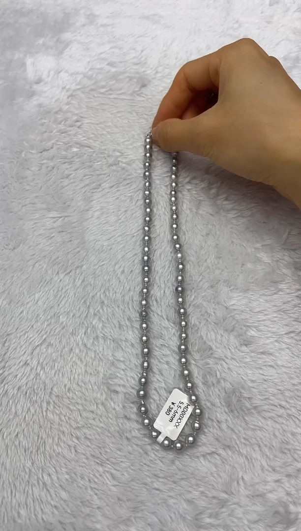 海水珍珠银S925镶嵌项链AK真多麻5.5-6mm