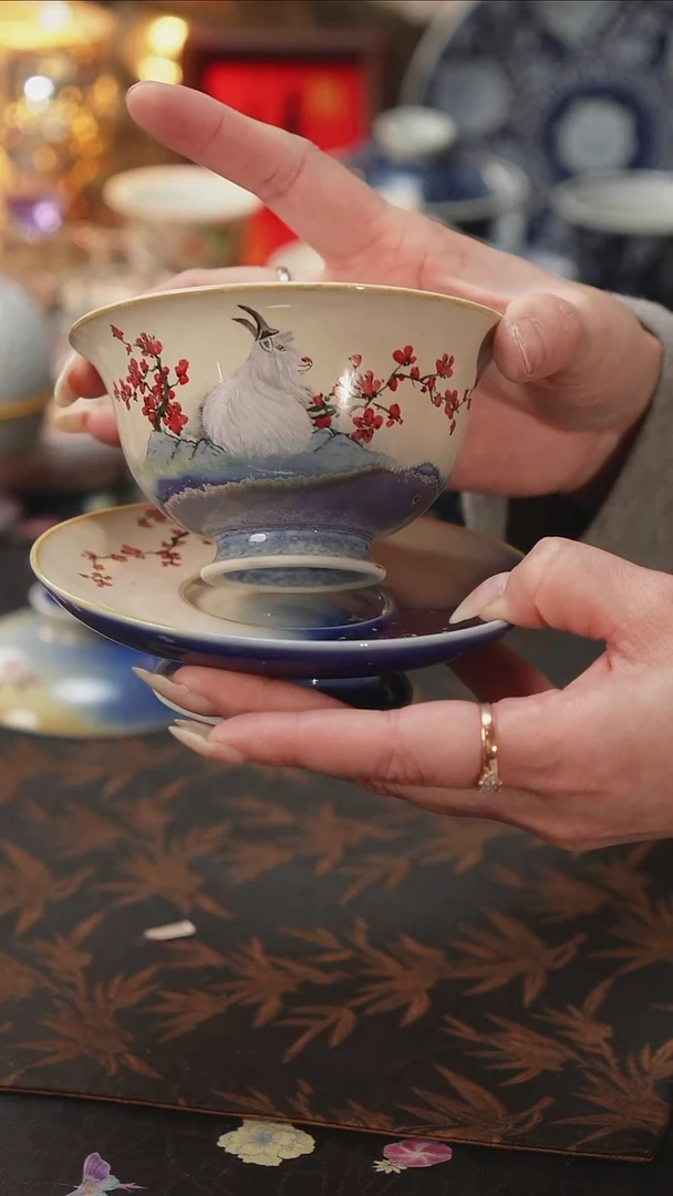 杯景德镇陶瓷杯碗柴烧多人
