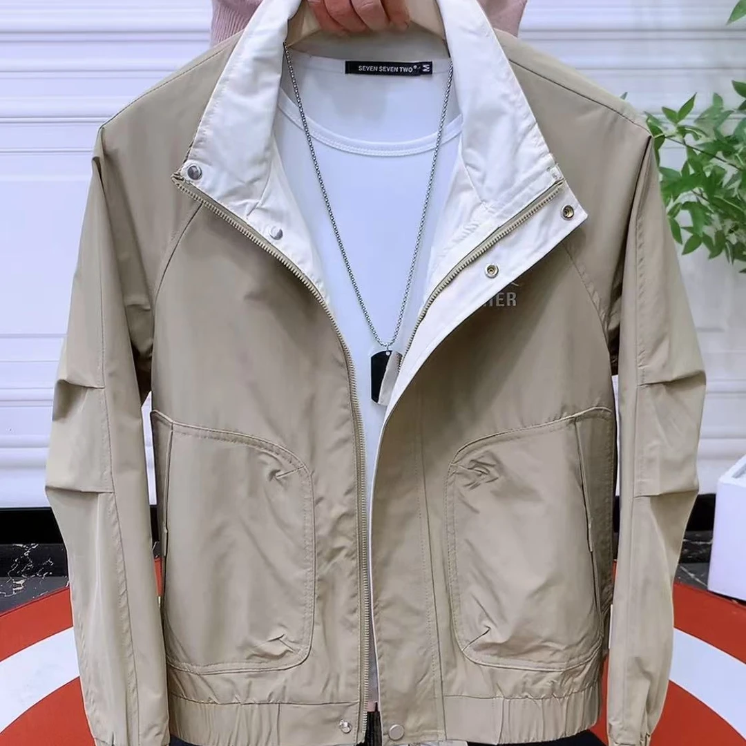 韩版高品质男士帅气休闲百搭气质立领夹克时尚外套266