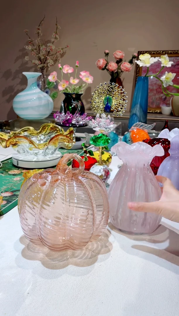 【闪购商品】琉璃手工艺品透明南瓜  微瑕