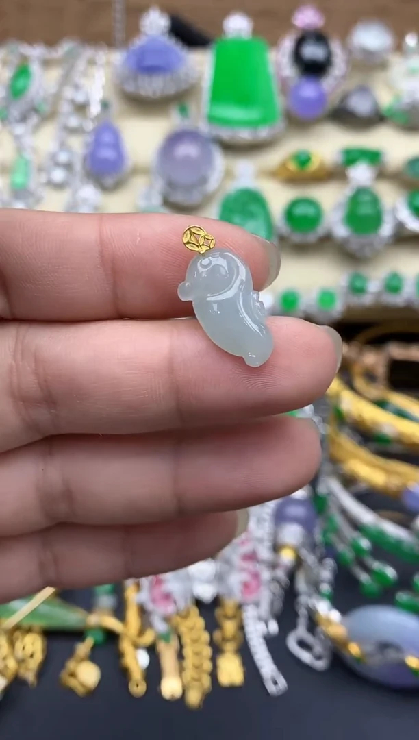 翡翠18K金镶嵌颈饰287-春日珠宝