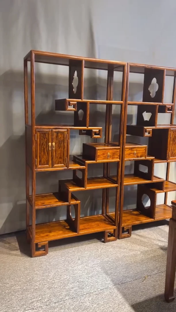 花梨木类魔**豆博古架 红木家居