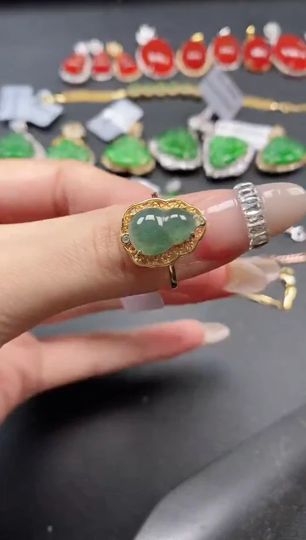 银S925镶嵌戒指翡翠51151