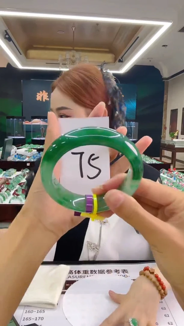 石英质玉（非洲翠）手镯未镶嵌天然冰飘花