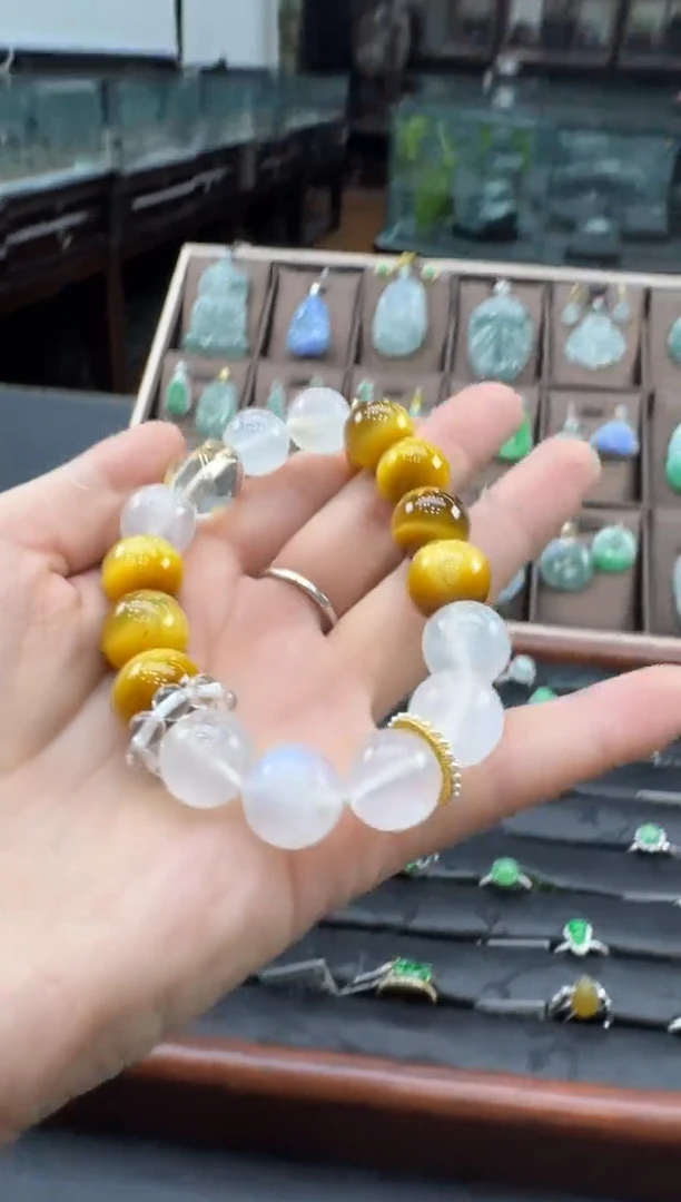 未镶嵌长石玉手串DIY手串