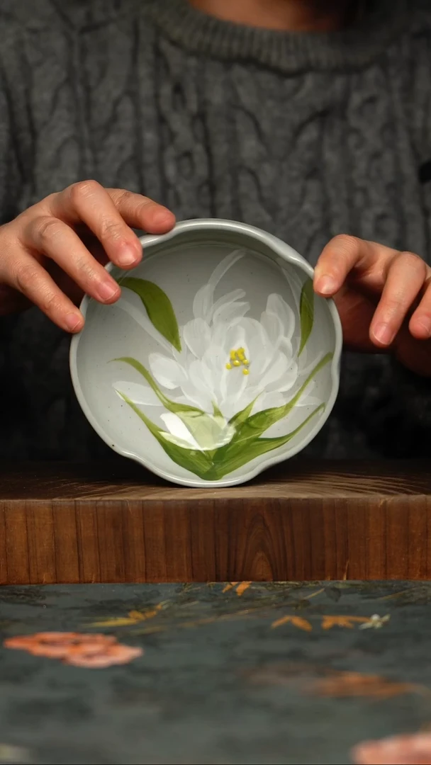 瓷片釉下彩手工手绘同款